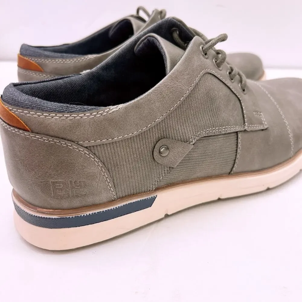 B-52 by Bullboxer Bryer Men’s Size US 12 Grey Leather Casual Dress Lace Up Shoes